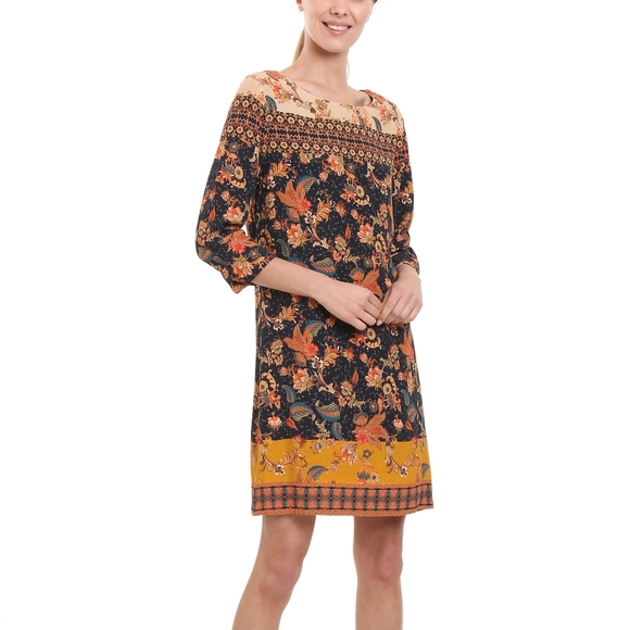 Desigual Paula paisley shift dress tunic size large autumn - Picture 13 of 14